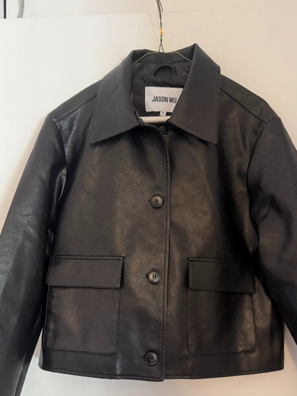 NWT JASON WU FAUX LEATHER FASHION JACKET BLACK M $228